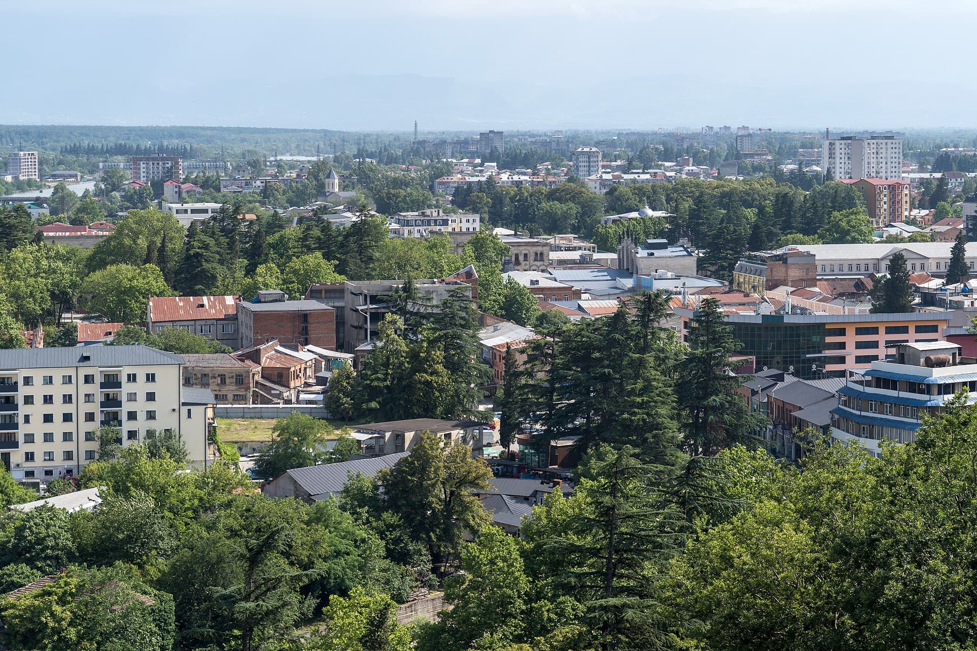Rooftops and greenery of Kutaisi, Georgia