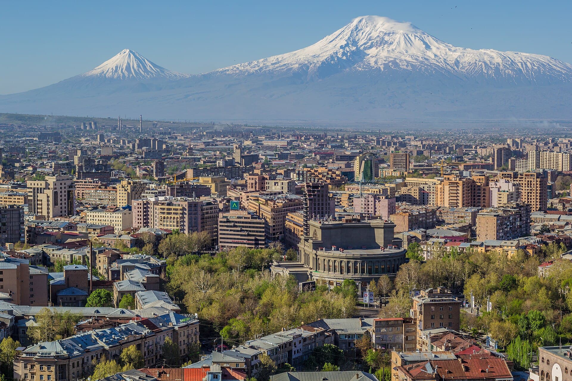 Yerevan with Mount Ararat in the distance